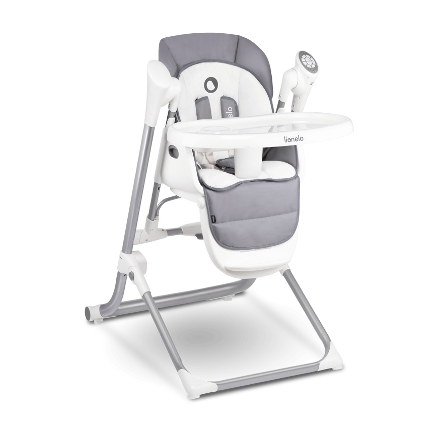 Lionelo - Krzesełko do karmienia NILES Grey 4xAA