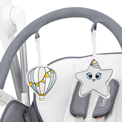 Lionelo - Krzesełko do karmienia NILES Grey 4xAA