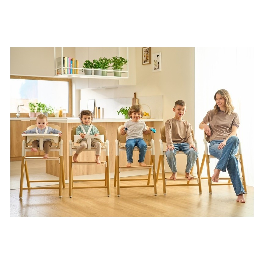 Lionelo - Krzesło dziecięce do karmienia 3w1 CELIA Szare drewno