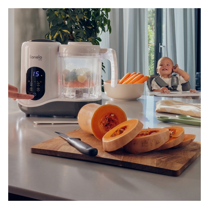 Lionelo - Kuchenka parowa 5w1 BABYMENU 110W/230V biały/szary