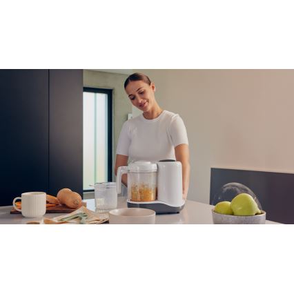Lionelo - Kuchenka parowa 5w1 BABYMENU 110W/230V biały/szary