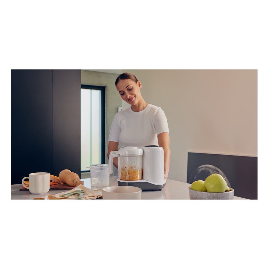 Lionelo - Kuchenka parowa 5w1 BABYMENU 110W/230V biały/szary