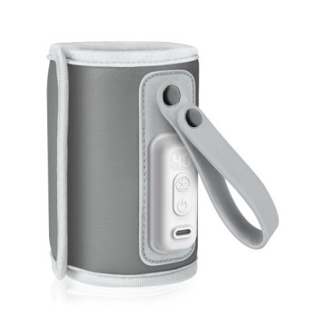 Lionelo - Ładowalny podgrzewacz do butelek THERMUP GO 18W/5V Szary/Srebrny