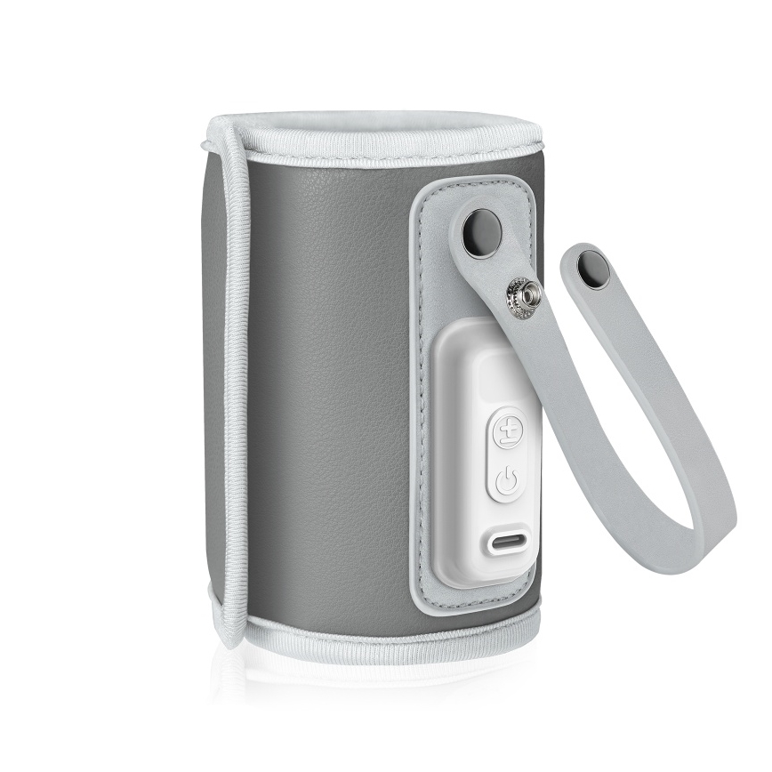 Lionelo - Ładowalny podgrzewacz do butelek THERMUP GO 18W/5V Szary/Srebrny