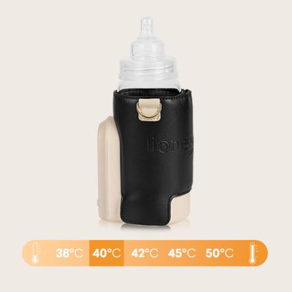 Lionelo - Ładowalny podgrzewacz do butelek THERMUP GO EVO 18W/5V czarny/beżowy