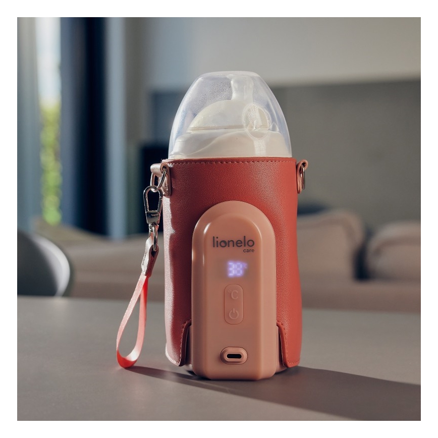 Lionelo - Ładowalny podgrzewacz do butelek THERMUP GO EVO 18W/5V różowy