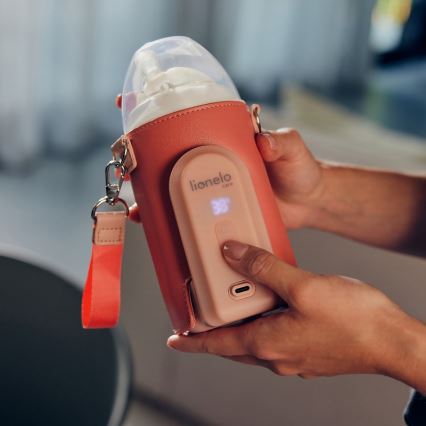 Lionelo - Ładowalny podgrzewacz do butelek THERMUP GO EVO 18W/5V różowy