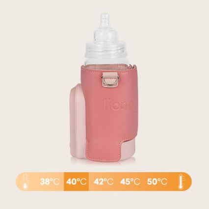 Lionelo - Ładowalny podgrzewacz do butelek THERMUP GO EVO 18W/5V różowy