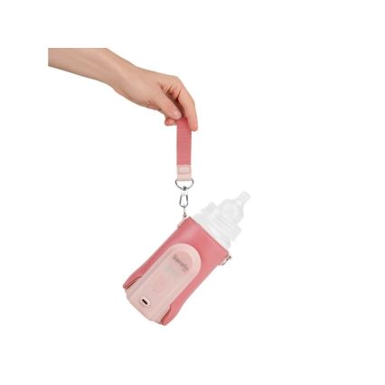 Lionelo - Ładowalny podgrzewacz do butelek THERMUP GO EVO 18W/5V różowy