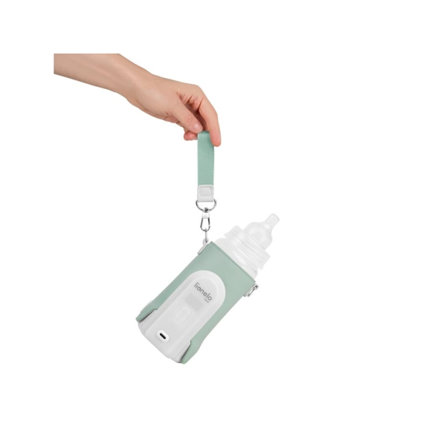 Lionelo - Ładowalny podgrzewacz do butelek THERMUP GO EVO 18W/5V zielony/biały