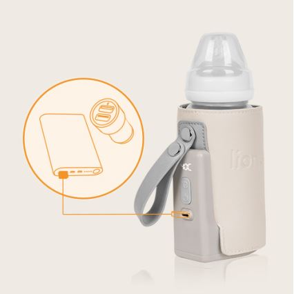 Lionelo - Ładowalny podgrzewacz do butelek THERMUP GO PLUS 10W/5V beżowy