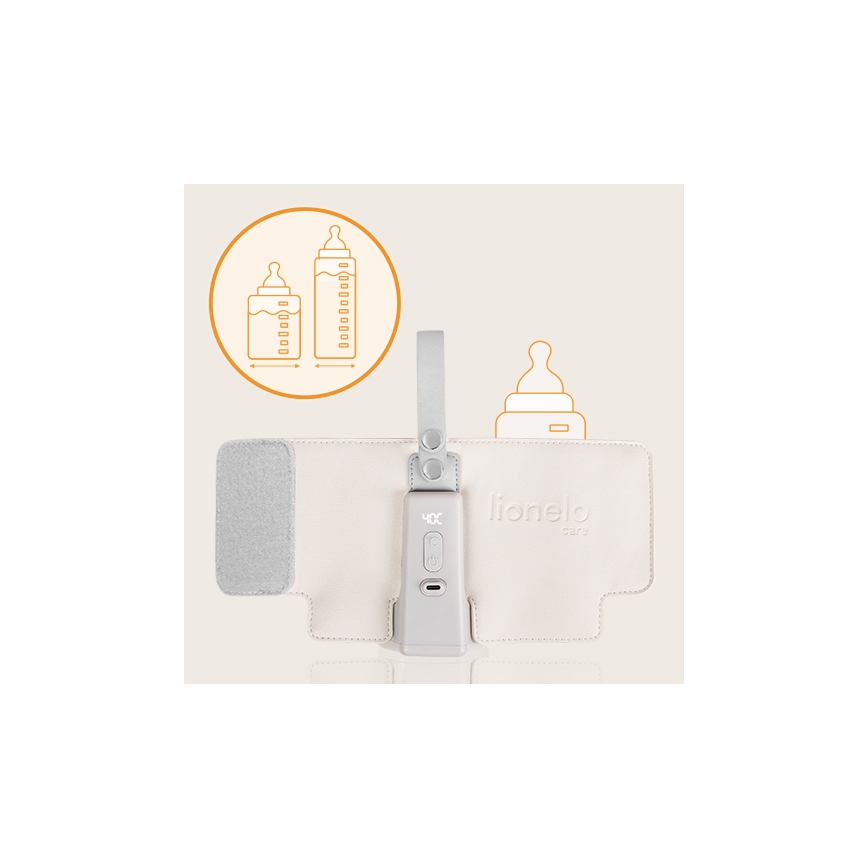 Lionelo - Ładowalny podgrzewacz do butelek THERMUP GO PLUS 10W/5V beżowy
