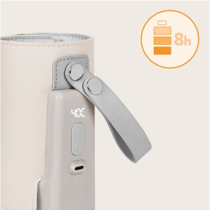 Lionelo - Ładowalny podgrzewacz do butelek THERMUP GO PLUS 10W/5V beżowy