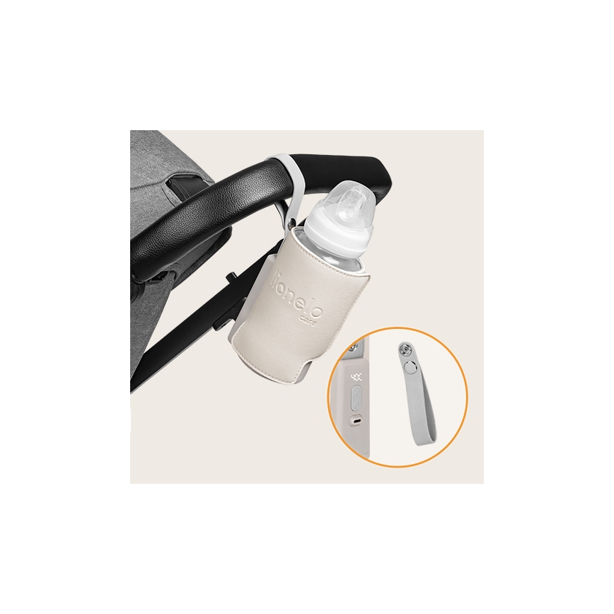 Lionelo - Ładowalny podgrzewacz do butelek THERMUP GO PLUS 10W/5V beżowy