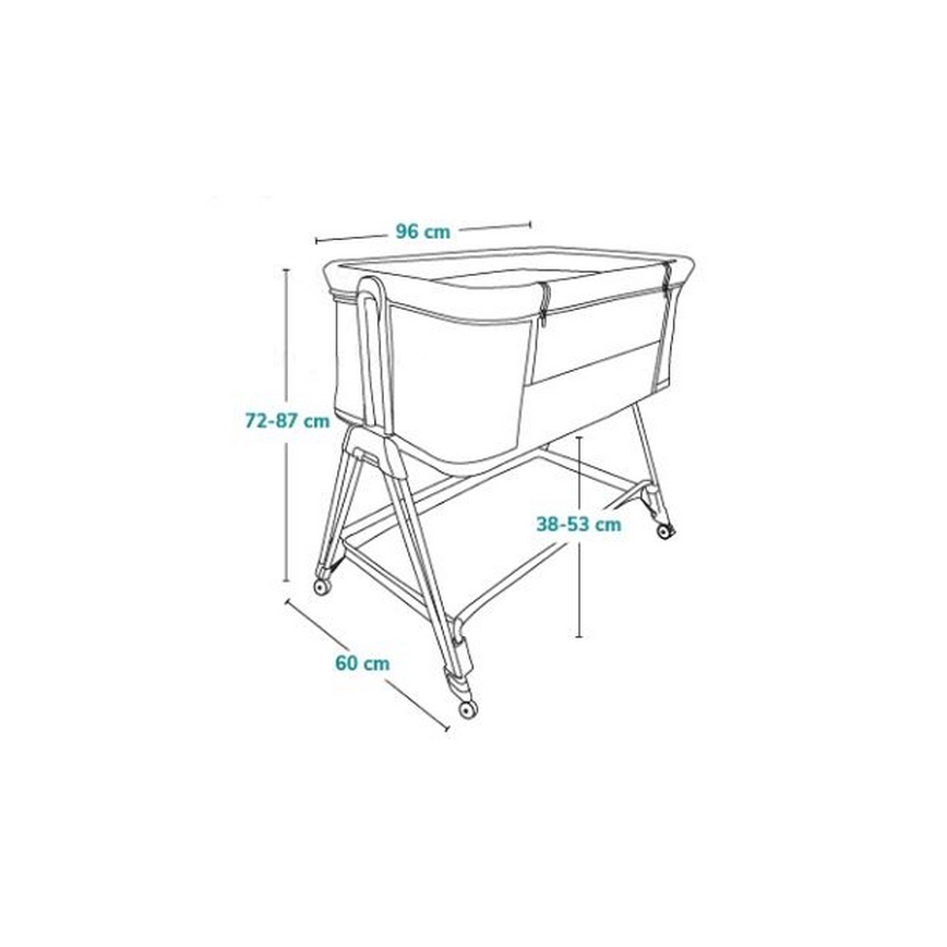 Lionelo - Łózeczko dziecięce 2w1 LUNA szare