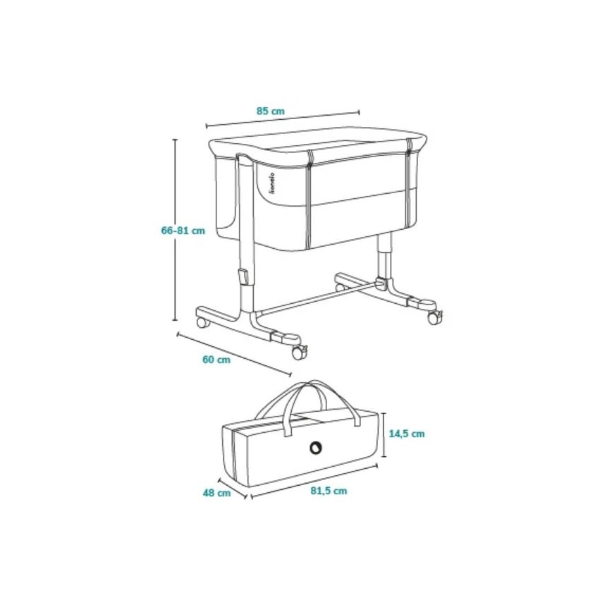 Lionelo - Łóżeczko dziecięce 3 w 1 AURORA beżowe