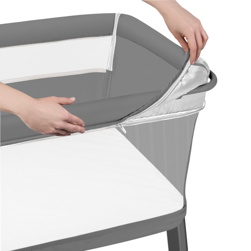 Lionelo - Łóżeczko dziecięce 5 w 1 THOMI PLUS Betonowy szary