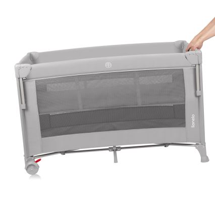 Lionelo - Łóżeczko turystyczne 3 w 1 ELLEN Szary Beton