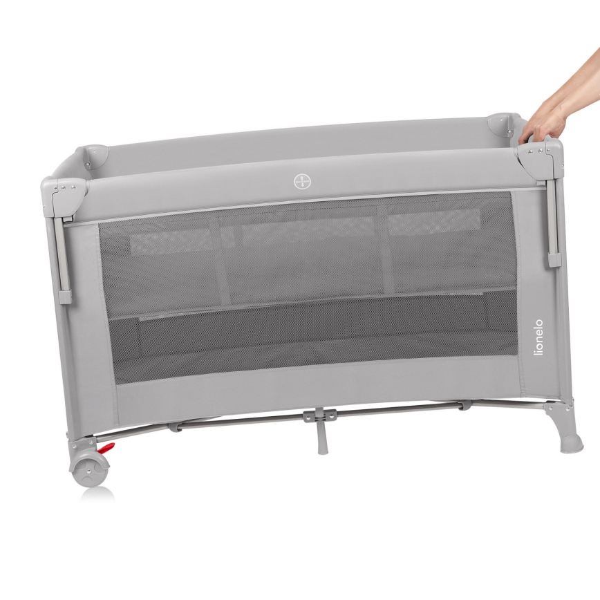 Lionelo - Łóżeczko turystyczne 3 w 1 ELLEN Szary Beton
