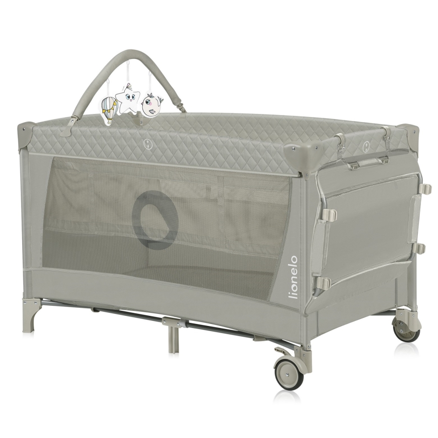Lionelo - Łóżeczko turystyczne FLOWER Cappuccino