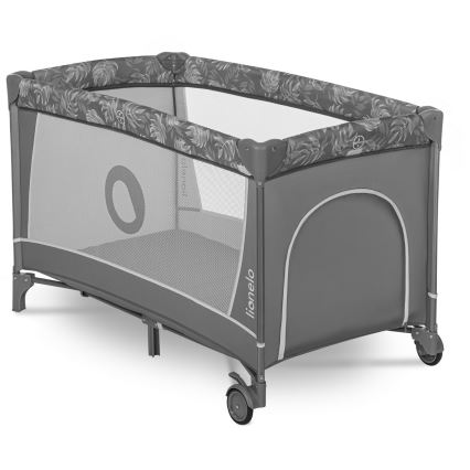 Lionelo - Łóżeczko turystyczne FLOWER Grey Stone