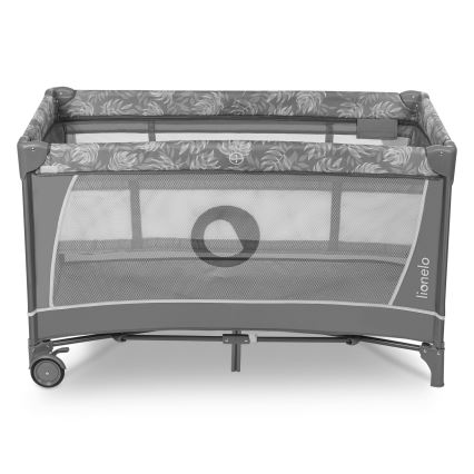Lionelo - Łóżeczko turystyczne FLOWER Grey Stone