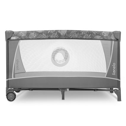Lionelo - Łóżeczko turystyczne FLOWER Grey Stone