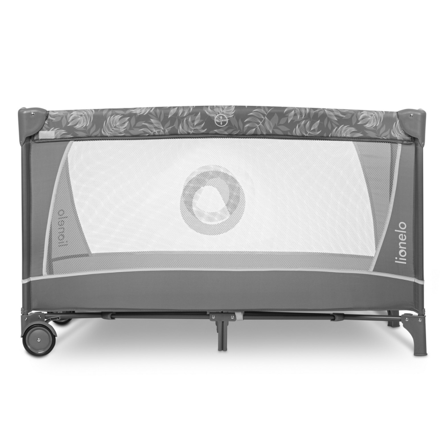 Lionelo - Łóżeczko turystyczne FLOWER Grey Stone