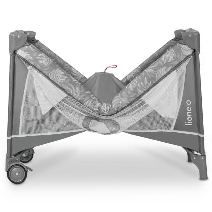 Lionelo - Łóżeczko turystyczne FLOWER Grey Stone