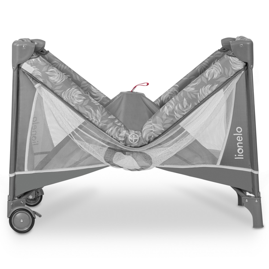 Lionelo - Łóżeczko turystyczne FLOWER Grey Stone