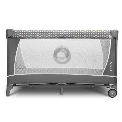 Lionelo - Łóżeczko turystyczne FLOWER Szary Scandi