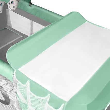 Lionelo - Łóżeczko turystyczne FLOWER Turkusowy