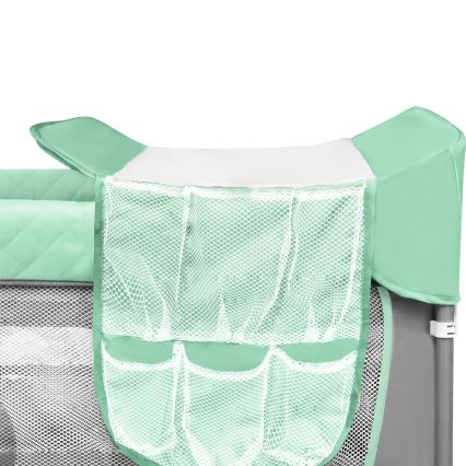 Lionelo - Łóżeczko turystyczne FLOWER Turkusowy