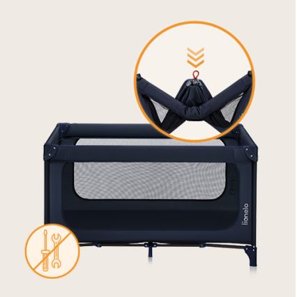 Lionelo - Łóżeczko turystyczne JASMIN EASY FOLD Granatowy