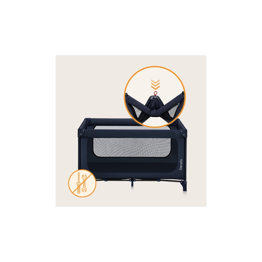 Lionelo - Łóżeczko turystyczne JASMIN EASY FOLD Granatowy
