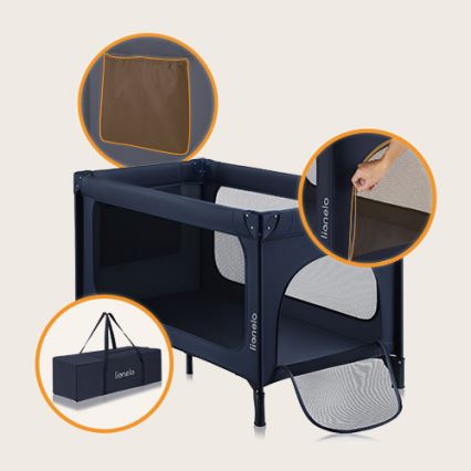 Lionelo - Łóżeczko turystyczne JASMIN EASY FOLD Granatowy