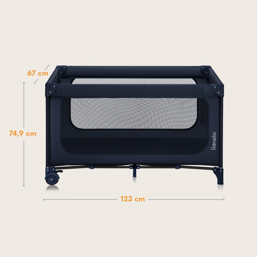 Lionelo - Łóżeczko turystyczne JASMIN EASY FOLD Granatowy