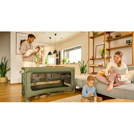 Lionelo - Łóżeczko turystyczne JASMIN EASY FOLD Oliwkowe
