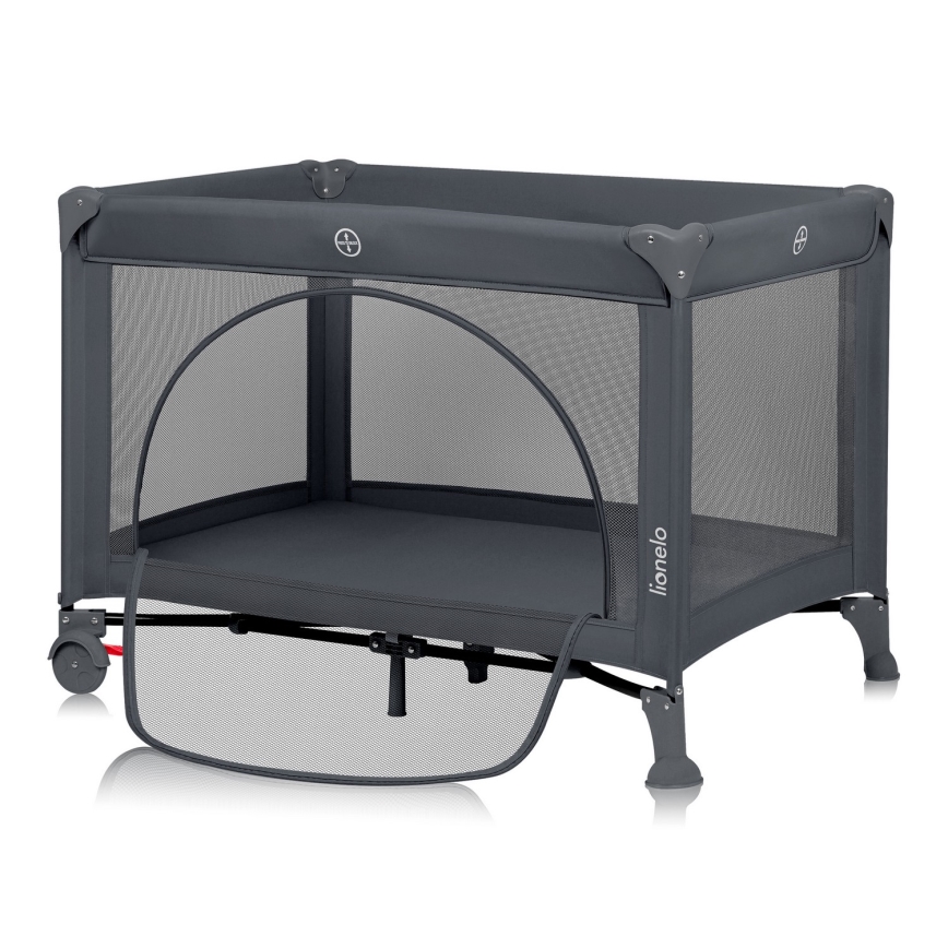 Lionelo - Łóżeczko turystyczne LAURA Betonowo-szary