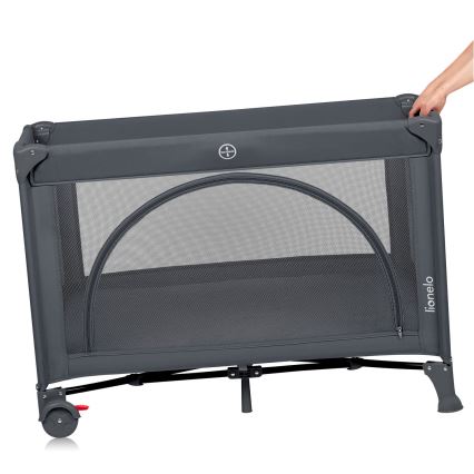 Lionelo - Łóżeczko turystyczne LAURA Betonowo-szary