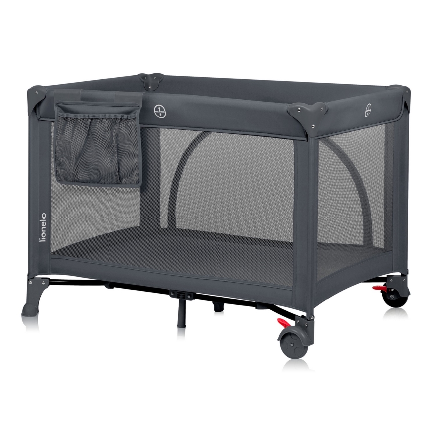 Lionelo - Łóżeczko turystyczne LAURA Betonowo-szary