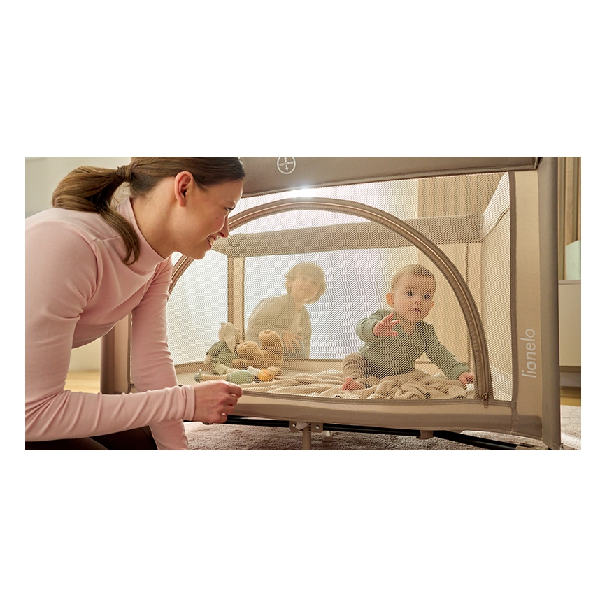 Lionelo - Łóżeczko turystyczne LAURA Beżowy (Sand)