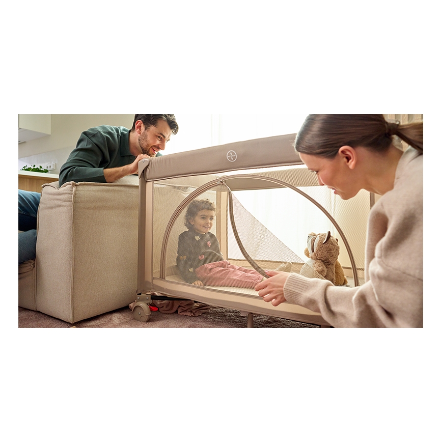 Lionelo - Łóżeczko turystyczne LAURA Beżowy (Sand)