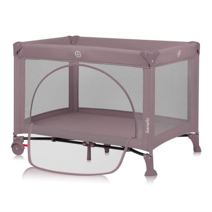 Lionelo - Łóżeczko turystyczne LAURA Różowy nude