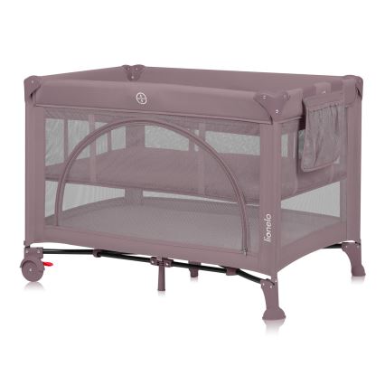 Lionelo - Łóżeczko turystyczne LAURA Różowy nude