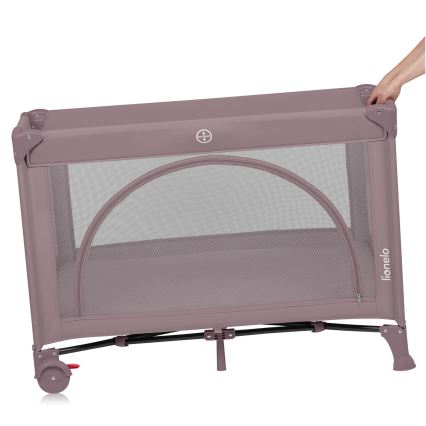Lionelo - Łóżeczko turystyczne LAURA Różowy nude