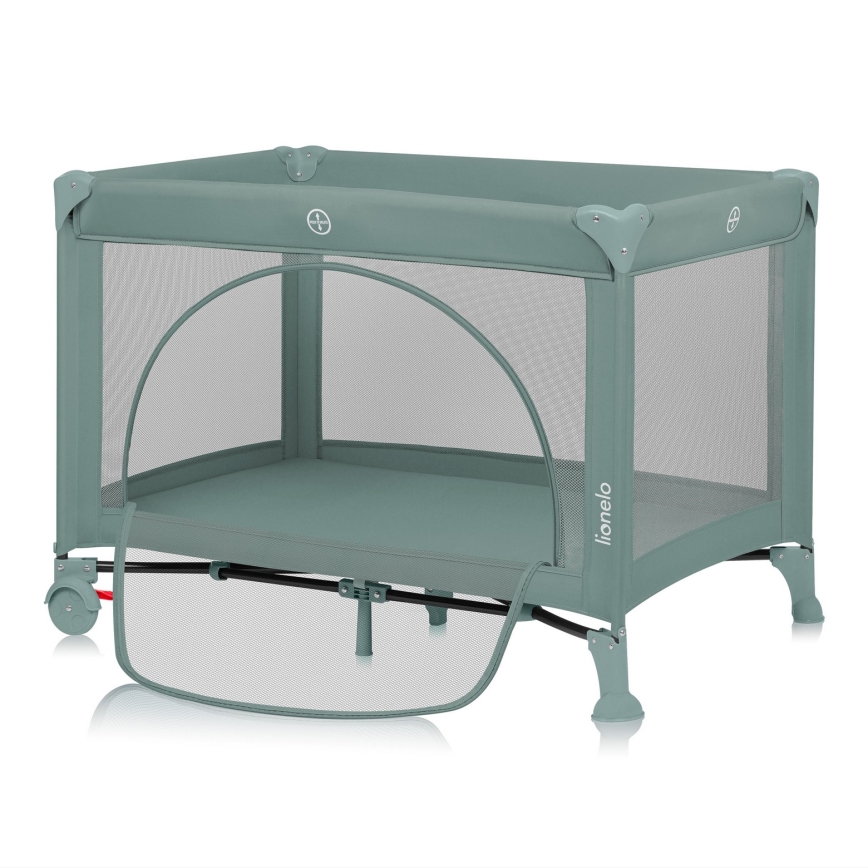 Lionelo - Łóżeczko turystyczne LAURA Zielona szałwia