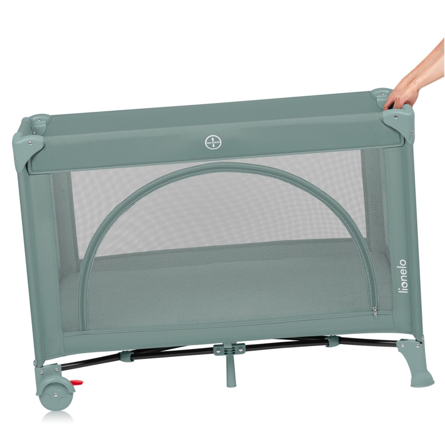 Lionelo - Łóżeczko turystyczne LAURA Zielona szałwia
