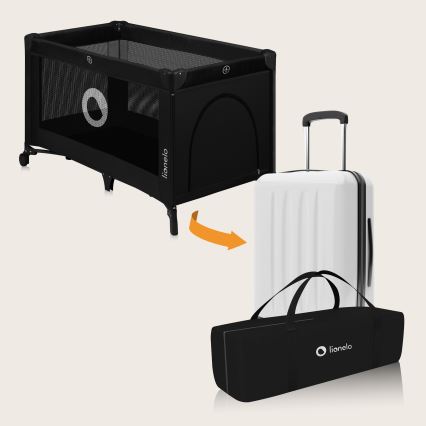Lionelo - Łóżeczko turystyczne STEFI Black Carbon