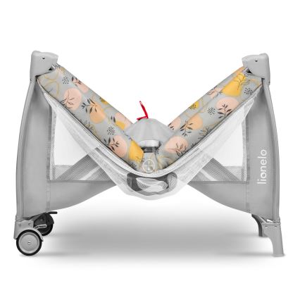 Lionelo - Łóżeczko turystyczne STEFI PLUS różowo-żółte